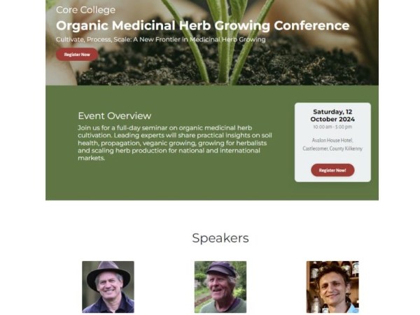 Organic Medicinal Herb Growing Conference, Castlecomer,&nbsp;Ireland